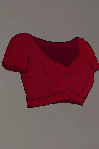 maroon georgette sequins work saree with unstitched blouse piece