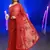 red georgette sequins work saree with unstitched blouse piece