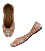 Cushioned brown floral flats