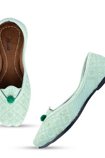 Sea green front flip flats