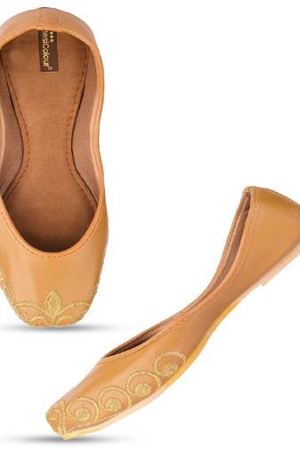 Polish tan  flats