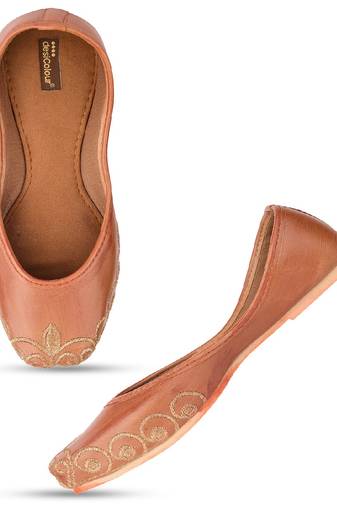 Polish light brown  flats