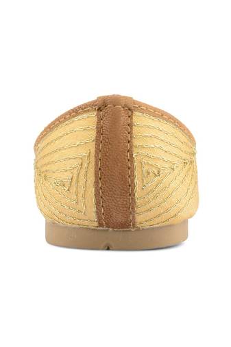Golden mirror embroidered flats