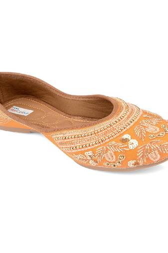 orange pearl  work flats