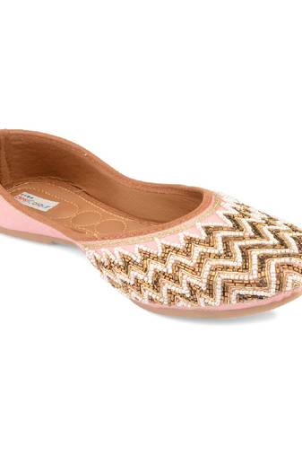 pink pearl zigzag flats