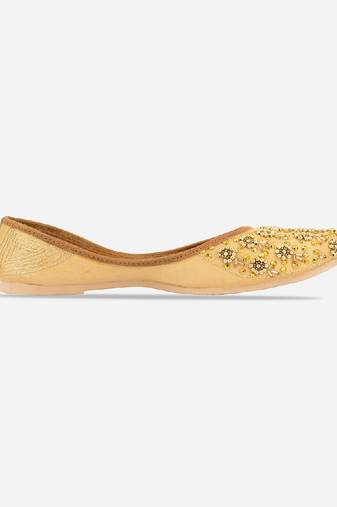 Gold round embroidered flats