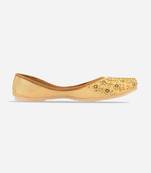 Gold round embroidered flats