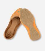 Orange embroidered flats