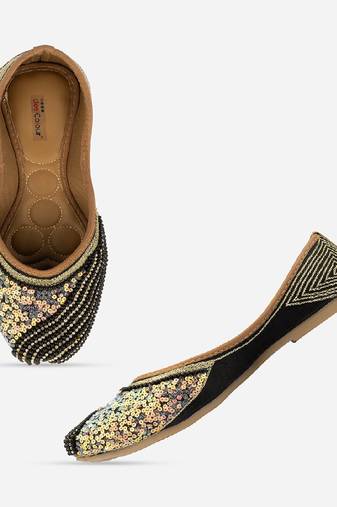 Black pearl shine flats
