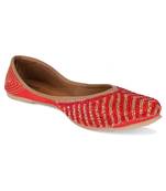 Sleek pearl red flats