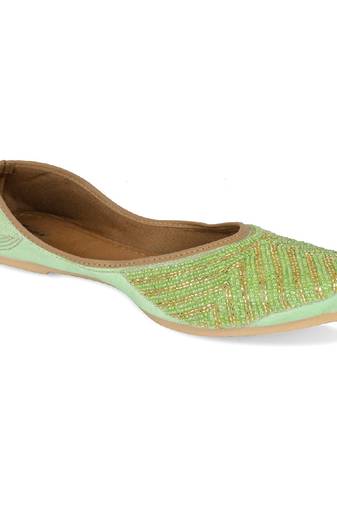 Sleek pearl green flats