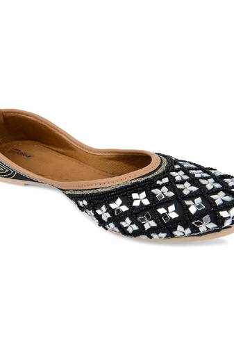 Mirror art  black flats