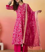 Rani pink roman silk embroidered Palazzo suit
