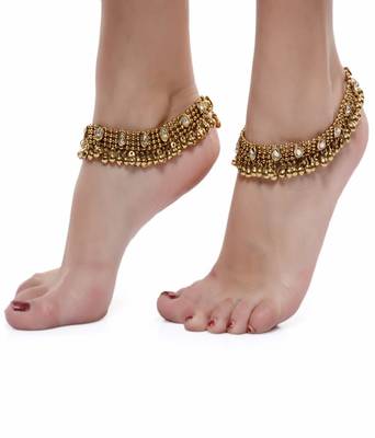 Oxidised Antique Gold Payal Anklet Pair 1