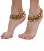 Oxidised Antique Gold Payal Anklet Pair