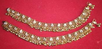 Oxidised Antique Gold Payal Anklet Pair 2