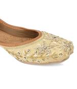 Gold dabka flower flats