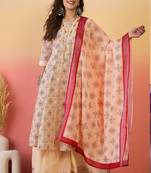 Cream roman silk embroidered Palazzo suit