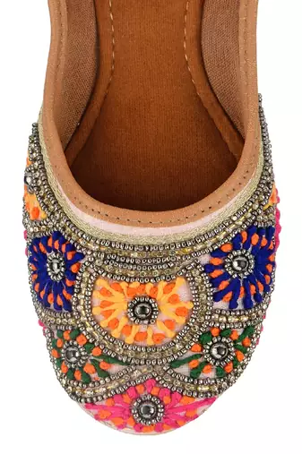 Pink multicolor colour flats