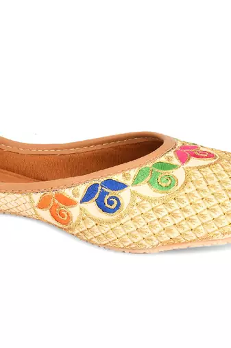 gold ultra comfortable mojari flats