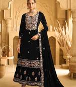 BLACK VELVET SHARARA SALWAR SUIT