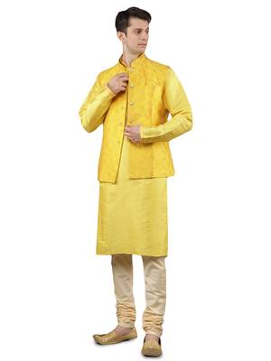 Manish creations men's floral pattan ethnic kurta sets with nehru jacket 1