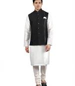 Manish creations men's solid pattan ethnic kurta sets with nehru jacket