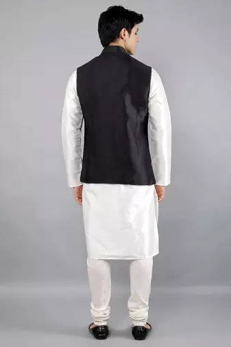 Manish creations men's solid pattan ethnic kurta sets with nehru jacket