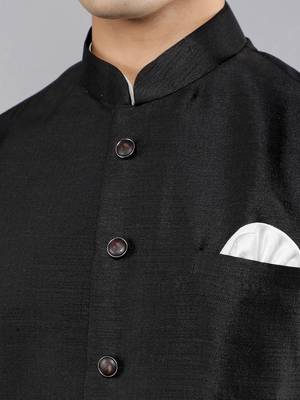 Manish creations men's solid pattan ethnic kurta sets with nehru jacket 4