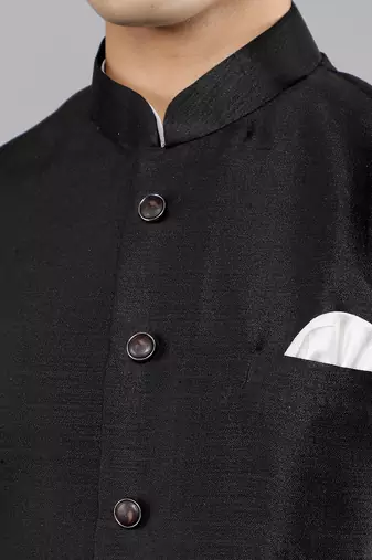 Manish creations men's solid pattan ethnic kurta sets with nehru jacket