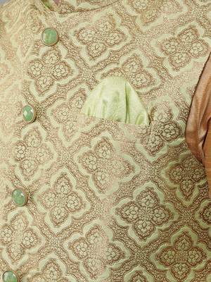 Manish creations men's solid pattan ethnic kurta sets with nehru jacket 4
