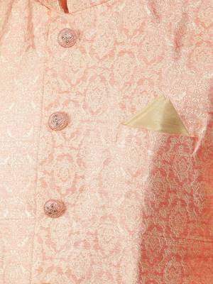 Manish creations men's ethnic motifs silk blend kurta sets with nehru jacket 4