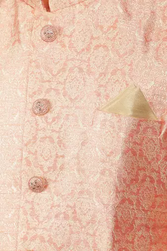 Manish creations men's ethnic motifs silk blend kurta sets with nehru jacket
