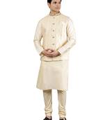 Manish creations men's ethnic motifs silk blend kurta sets with nehru jacket