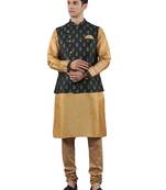 Manish creations men's ethnic motifs silk blend traditional kurta sets with nehru jacket