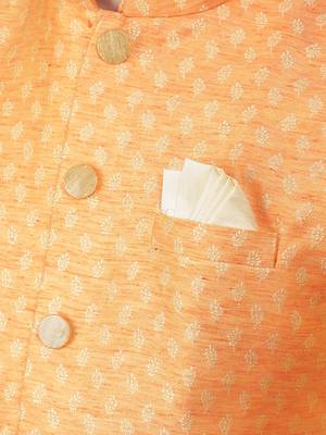 Manish creations men's woven pattan silk blend traditional kurta sets with nehru jacket 4