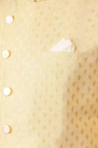 Manish creations men's woven pattan silk blend traditional kurta sets with nehru jacket