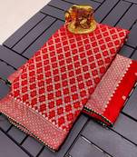 Red Kolkata Viscose Gharchola Saree