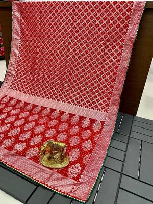 Red Kolkata Viscose Gharchola Saree 2