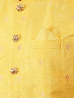 Manish creations men's woven pattan ethnic silk blend kurta sets with nehru jacket 4