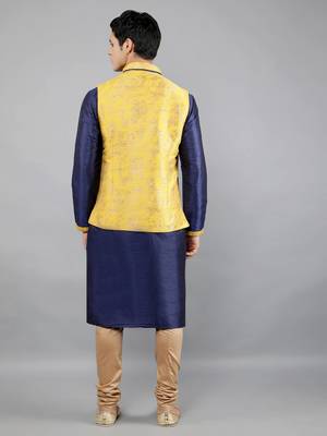 floral pattan ethnic silk blend kurta sets with nehru jacket 2