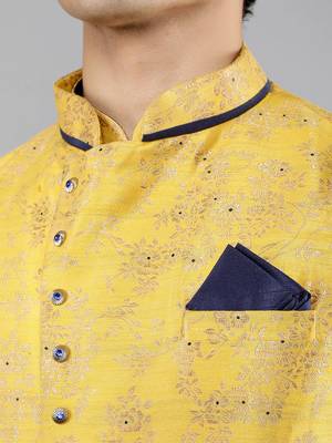 floral pattan ethnic silk blend kurta sets with nehru jacket 4