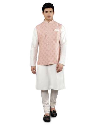 Manish creations men's ethnic motifs silk blend kurta sets with nehru jacket 1