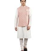 Manish creations men's ethnic motifs silk blend kurta sets with nehru jacket
