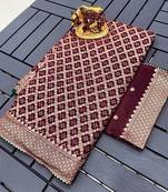 Maroon Kolkata Viscose Gharchola Saree