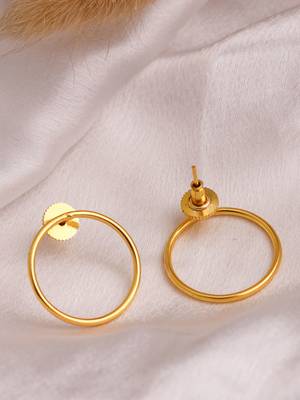 Simple round studs - gold plated 2