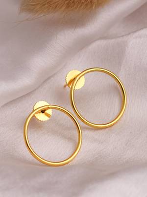 Simple round studs - gold plated 3