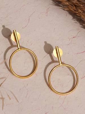 Minimalist geometric studs - gold plated 1