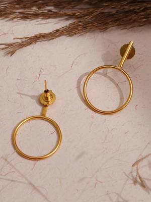 Minimalist geometric studs - gold plated 2