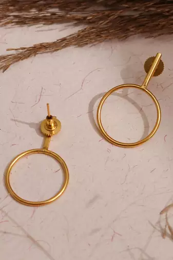 Minimalist geometric studs - gold plated